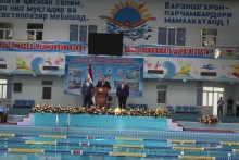 Официальное открытие второго международного соревнования по плаванию в г. Худжанде